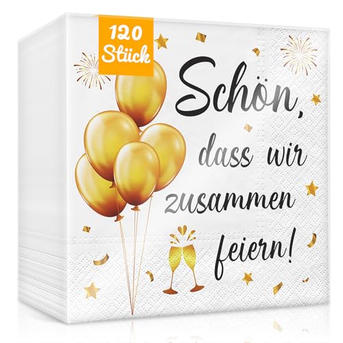 WenmthG 120 Stück Servietten Geburtstag Schön, dass wir zusammen feiern 33 x 33 cm - 120 Servietten 3-Lagige weich - Servietten Geburtstag, Weihnachten, Hochzeit von WenmthG