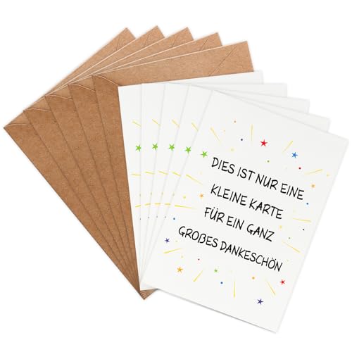 WenmthG - 5er Dankeschön Geschenke(Klappkarte, inkl. 5er Umschläge) - Dankeskarten - Kleines Danke Geschenk - Danke Karte für Frauen, Männer, Mädchen, Jungen von WenmthG