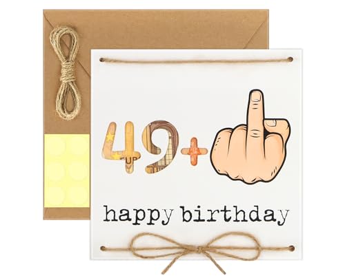 WenmthG - Geldgeschenke 50. Geburtstag mit Umschlag - Originelle Lustige Geburtstagskarte - Gästebuch Geburtstag - 49 + 1 - Happy Birthday - Geschenke für Frauen, Männer, Freunde von WenmthG