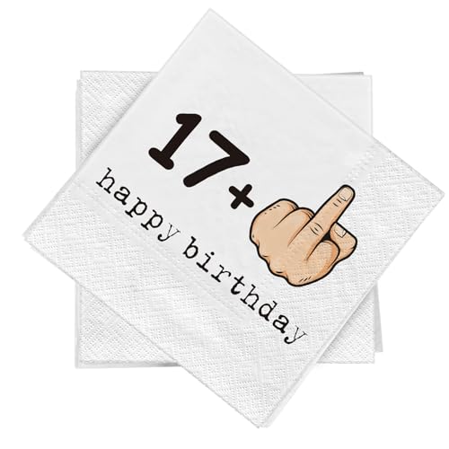 WenmthG - Lustige 20 Servietten zum 18. Geburtstag 33 x 33 cm - 18.Party Servietten Deko - 17 + 1-20 Servietten 3-Lagige weich - Happy Birthday Tischdeko - 18 Geburtstag Partyservietten von WenmthG