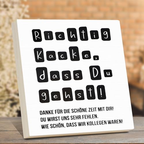 WenmthG Lustiges Abschiedsgeschenk Holzschild - Abschiedsgeschenk Kollegen - Abschiedsgeschenk für Kollegin, Rente, Ruhestand von WenmthG