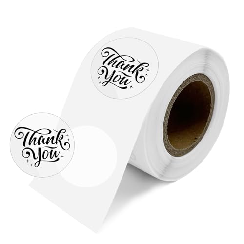 400 Blätter Transparent Selbstklebend Thermo-Etiketten 5x5 CM Rund Thank You Thermoetiketten für die Geschenkverpackung von Wensdr