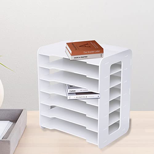 7 Tier Schreibtisch Organizer Büro Papier Organizer für Schreibtisch, Schreibtisch-Aktenhalter Desk Letter Tray und A4 Papierhalter Dokumentenablage für Home Office Schule von Wensiy