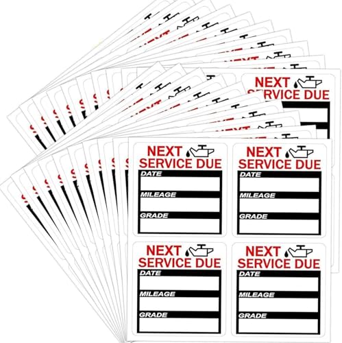 40 Blatt 5,1 x 5,1 cm Ölaufkleber, Service-Erinnerungs-Etiketten, Ölerinnerung, Service-Aufkleber, Auto-Wartungs-Service-Aufkleber, Next Service Due Etiketten, einfach zu beschriften, von Wentoenapp