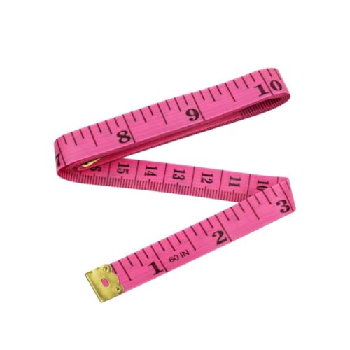 Flexibles Maßband, 150 cm, doppelseitiges PVC-Faserband für Taille, Höhe, Körpermessung und Näharbeiten, Nähband, Maßband, Rosa von Wentoenapp