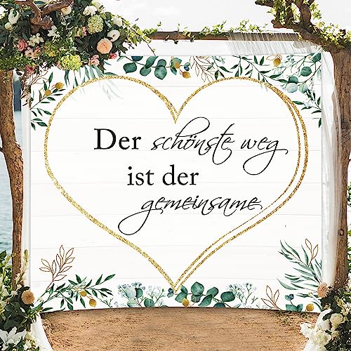 Wentsent Hochzeitsherz zum Ausschneiden im Modernen Boho Stil, Bettlaken mit Herz Hochzeit, 200x180cm Herz Hochzeit Hintergrund Deko, Standesamt Überraschung (Herz B) von Wentsent