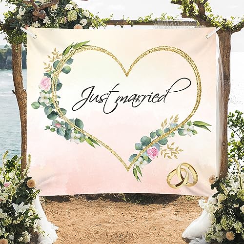 Wentsent Hochzeitsherz zum Ausschneiden im Modernen Boho Stil, Bettlaken mit Herz Hochzeit, 200x180cm Herz Hochzeit Hintergrund Deko, Standesamt Überraschung von Wentsent