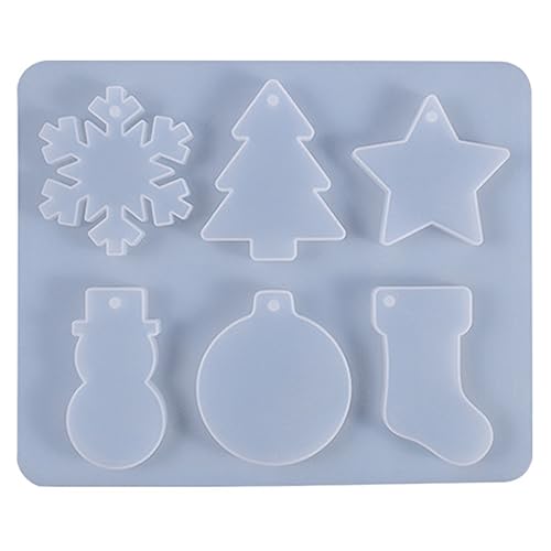 Wenxiaw Weihnachten Resin Silikonform Epoxidharz Formen, DIY Silikon Weihnachten Charms Anhänger Gießform Resin Formen, Schneeflocke Weihnachtsbaum Schneemann Harz Formen weihnachten dekoration von Wenxiaw