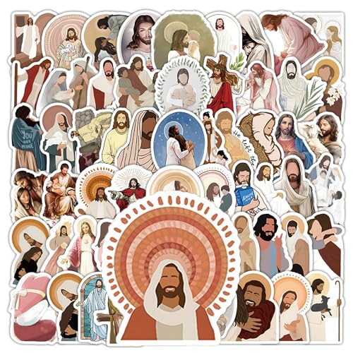 Wenyue 60 Pcs Jesus Aufkleber,Bibelaufkleber Christliche,Bibelvers-Aufkleber,Jesus-christliche Aufkleber,Ästhetische Christliche Aufkleber,Für Laptop, Wasserflaschen, Christliche Ostergeschenke von Wenyue