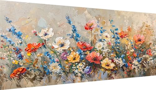 5D Blume Diamond Painting XXL 50x100cm, Diamant Painting Bilder Gras Diamond Painting Erwachsene Mosaikherstellung,Full Runden Steine Crystal Strass Stickerei Diamant kunst Set,Deko wohnzimmer WE-1903 von Weoqion