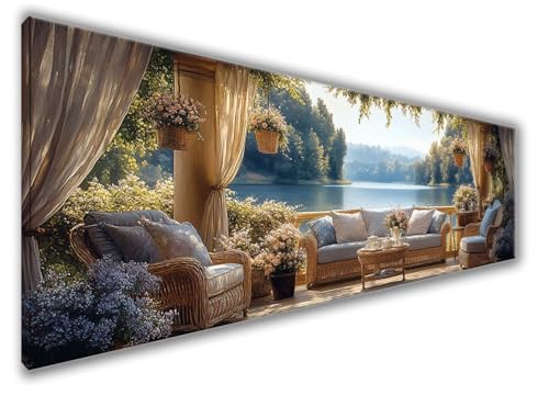 Diamond Painting Erwachsene, 5D Diamond Painting Atmosphäre Diamond Painting Zubehör, DIY Set Erwachsene Landschaft Runde Steine Diamant Kunst Kits,Kreativ Set für Erwachsene Geschenke 180x60cm WQ-191 von Weoqion