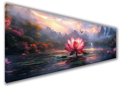 Diamond Painting Erwachsene, 5D Diamond Painting Lotus Diamond Painting Zubehör, DIY Set Erwachsene Anlage Diamant Kunst Kits, Mosaikherstellung, Kreativ Set Erwachsene Geschenke, Deko 210x70cm WQ-179 von Weoqion