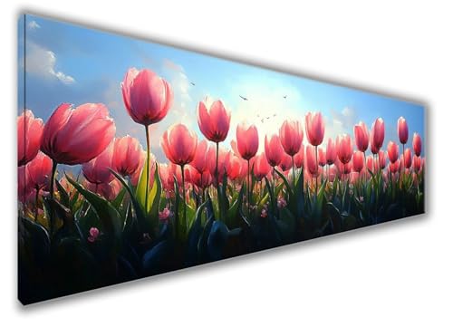 Diamond Painting Erwachsene, 5D Diamond Painting Tulpe Diamond Painting Zubehör, DIY Set Erwachsene Anlage Diamant Kunst Kits, Mosaikherstellung, Kreativ Set Erwachsene Geschenke, Deko 210x70cm WQ-323 von Weoqion