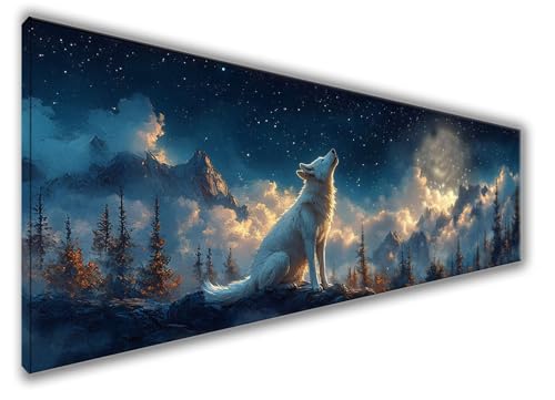 Diamond Painting Erwachsene, 5D Diamond Painting Wolf Diamond Painting Zubehör, DIY Set Erwachsene Wolke Diamant Kunst Kits, Mosaikherstellung, Kreativ Set Erwachsene Geschenke, Deko 180x60cm WQ-551 von Weoqion