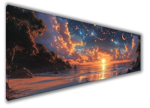 Diamond Painting Erwachsene Groß XXL 105x35cm Diamond Painting Sonnenuntergang Diamant Painting Bilder Anfänger, Diamond Painting Sternenhimmel Bastelset Mädchen, Stickerei Kreuzstich Set Deko WQ-219 von Weoqion