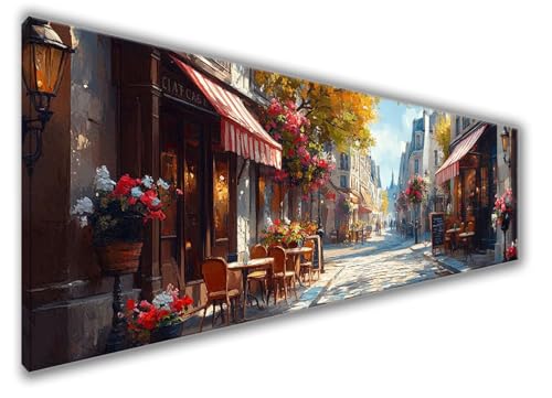 Diamond Painting Erwachsene Groß XXL 150x50cm Diamond Painting Stadt Diamant Painting Bilder Anfänger, Diamond Painting Straße Bastelset Mädchen, Stickerei Kreuzstich DIY Set Deko Wohnzimmer WQ-264 von Weoqion