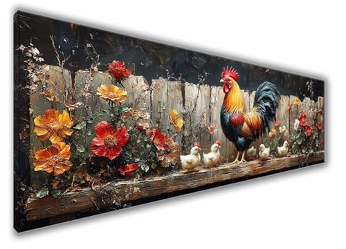 Diamond Painting Erwachsene Groß XXL 150x50cm Diamond Painting Tier Diamant Painting Bilder Anfänger, Diamond Painting Huhn Bastelset Mädchen, Stickerei Kreuzstich Set Deko Wohnzimmer, Männer WQ-279 von Weoqion