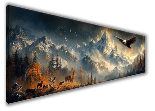 Diamond Painting Erwachsene Groß XXL 180x60cm Diamond Painting Adler Diamant Painting Bilder Anfänger, Diamond Painting Berg Bastelset Mädchen, Stickerei Kreuzstich Set Deko Wohnzimmer, Männer WQ-576 von Weoqion