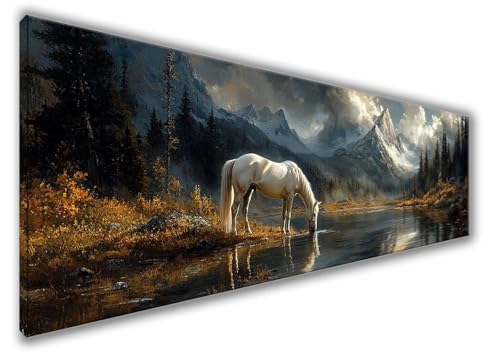 Diamond Painting Erwachsene Groß XXL 180x60cm Diamond Painting Pferd Diamant Painting Bilder Anfänger, Diamond Painting Gebirge Bastelset Mädchen, Stickerei Kreuzstich DIY Set Deko Wohnzimmer WQ-546 von Weoqion