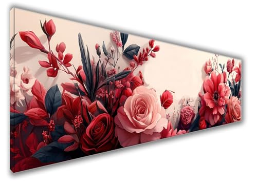 Diamond Painting Erwachsene Groß XXL 210x70cm Diamond Painting Blumen Diamant Painting Bilder Anfänger, Diamond Painting Anlage Bastelset Mädchen, Stickerei Kreuzstich DIY Set Deko Wohnzimmer WQ-324 von Weoqion