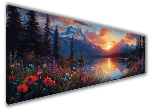 Diamond Painting Erwachsene Groß XXL 210x70cm Diamond Painting Landschaft Diamant Painting Bilder Anfänger, Diamond Painting Gebirge Bastelset Mädchen, Stickerei Kreuzstich Set Deko Wohnzimmer WQ-252 von Weoqion