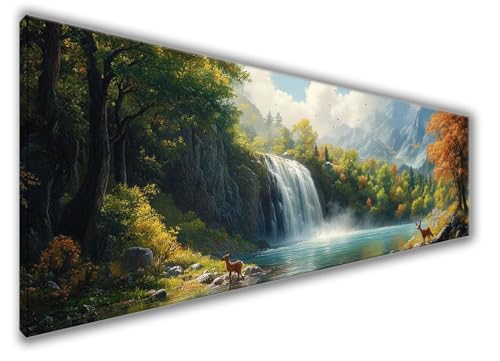 Diamond Painting Erwachsene Groß XXL 210x70cm Diamond Painting Reh Diamant Painting Bilder Anfänger, Diamond Painting Fallen Bastelset Mädchen, Stickerei Kreuzstich Set Deko Wohnzimmer, Männer WQ-162 von Weoqion