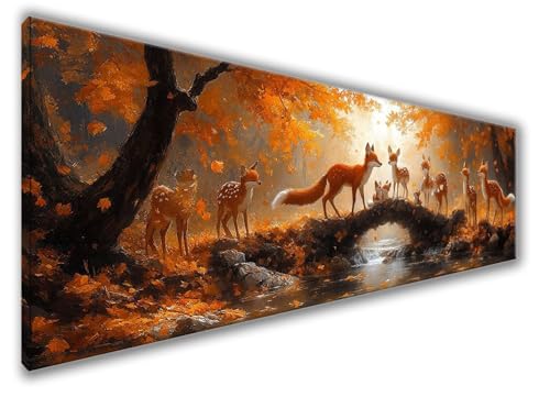 Diamond Painting Herbst Diamond Painting Erwachsene, 5D Diamant Painting Bilder Ahornblatt Diamond Painting Bastelset Kinder ab 6 jahre, DIY Set Erwachsene Malerei Stickerei Kreuzstich 180x60cm WQ-541 von Weoqion