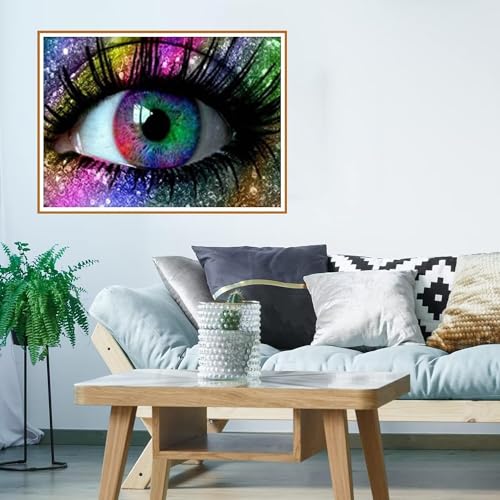 Diamond Painting xxl groß 80x111cm, 5D Farbe Diamond Painting Erwachsene Kits, DIY Diamond Painting Auge Bilder, Mosaik Cross Stickerei Malerei Basteln Erwachsene Kits, für Zimmer Wanddekor WO-333 von Weoqion