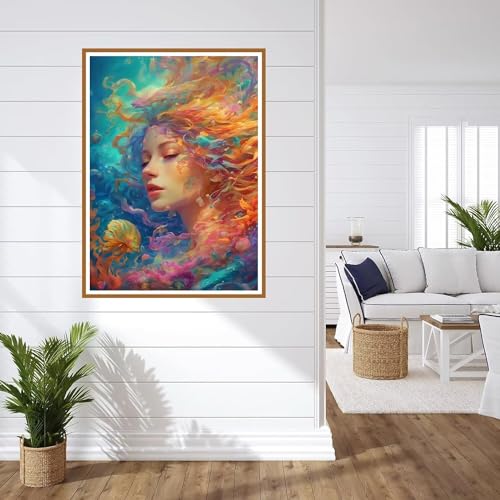 Mädchen Diamond Painting Koralle Diamant Painting Bilder,Diamond Painting Klein Size Erwachsene 5D runden Full Drill Cross Stickerei Malerei Kits Malen nach Zahlen,Deko wohnzimmer Wand 20x30cm WO-3014 von Weoqion