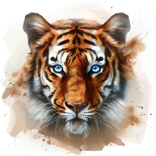 Malen Nach Zahlen Tier, Malen Nach Zahlen Erwachsene Tiger Malen Nach Zahlen, Paint by Numbers DIY Ölgemälde Kit Bastelset Erwachsene, für Autumn Decor Mädchen Geschenk (Ohne Rahmen)30x30cm W2-218 von Weoqion