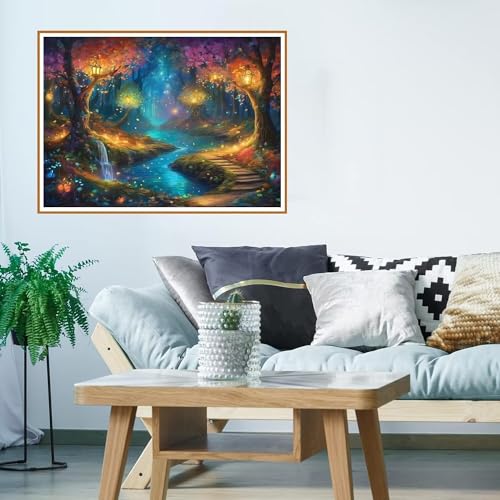 Wald Diamond Painting Baum Diamant Painting Bilder, Diamond Painting Klein Size Erwachsene 5D runden Full Drill Cross Stickerei Malerei Kits Malen nach Zahlen, Deko wohnzimmer Wand 30x40cm WO-3334 von Weoqion