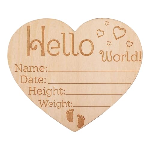 Weppduk Baby-Ankündigungsschild | Hallo Welt-Neugeborenen-Schild | Neugeborenen Schild, Baby Name Ankündigungsschild für Foto Prop Baby Shower Kinderzimmer Geschenk von Weppduk