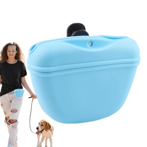 Weppduk Silikonhülle für Hunde, magnetische Silikonhülle für Hunde, mit Silikon-Clip für Leckereien, tragbar, kleine Trainingstasche mit Magnetverschluss von Weppduk