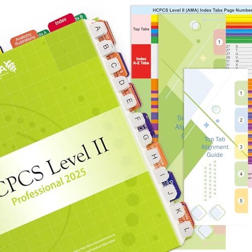 Index-Tabs für HCPCS Level II Professional 2025-AMA Version, komplettes Buchreiter-Set zum Indexieren aller wichtigen Teile, laminiert, langlebig, mit Blankotabs & Seitenzahlen (Buch nicht im von Weprota