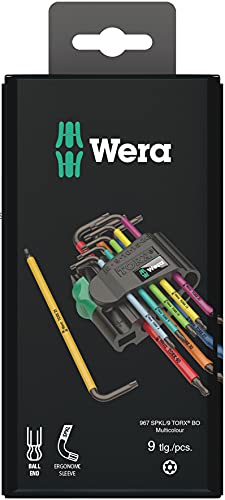 Wera 150 x 80 x 30 mm TORX®-Schlüsselsatz L-Form lang 9-teilig, T8 → T40 von Wera