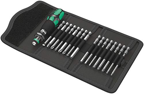 Wera Auswechselbarer Standard-Schraubendrehersatz, 17-teilig Sechskant, Schlitz, POZIDRIV, PHILLIPS, TORX, TORX BO von Wera