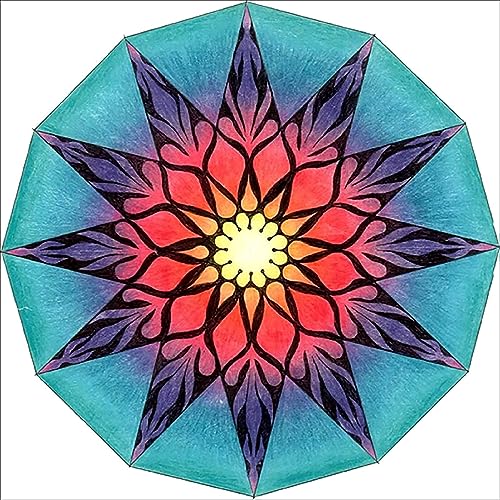 Wergund Diamond Painting Mandala-Blume, Diamant Painting Bilder Blume, DIY Cross Stickerei Malerei Kits,Wohnzimmer Schlafzimmer Büro Wand Und Eingang Dekoration（30x30cm）-116 von Wergund