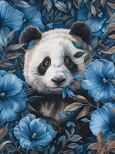 Wergund Diamond Painting Panda, Diamant Painting Bilder Tier, DIY Cross Stickerei Malerei Kits,Wohnzimmer Schlafzimmer Büro Wand Und Eingang Dekoration 30x40cm-40 von Wergund