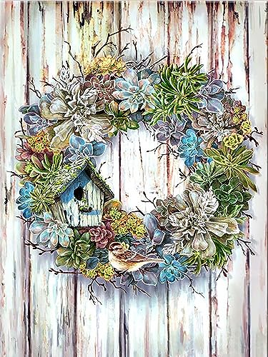 Wergund Diamond Painting das Vogelnest, Diamant Painting Bilder Blume, DIY Cross Stickerei Malerei Kits,Wohnzimmer Schlafzimmer Büro Wand Und Eingang Dekoration（30x40cm）-92 von Wergund