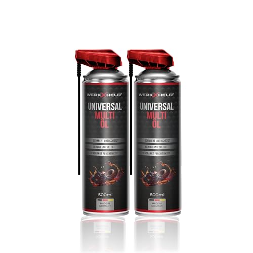 2x WerkXheld Multi-Spray Multiöl 500ml – Multifunktionsöl, Kriechöl & Rostlöser mit Korrosionsschutz. Hochwertiges Schmiermittel von WerkXheld