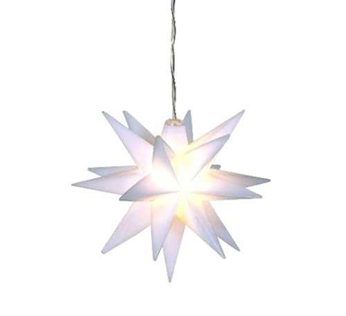 LED Stern 3D weiß D:10 cm zum Hängen oder Stellen - Deko Weihnachten, Adventsdeko, Hänger Advent, Weihnachtsstern, Lichterkette von Werner Voss GmbH