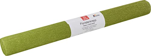 Werola Floristen-Krepppapier, farbfest Grasgrün, 250cm x 50cm, 1 Blatt von Werola