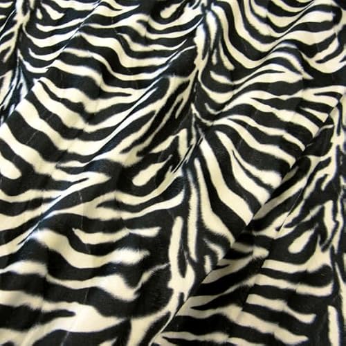 Stoff Meterware Zebra Zebrafell schwarz weiß Fellimitat Kunstfell Velour Karneval Fasching Kostüm Fell von Werthers Stoffe