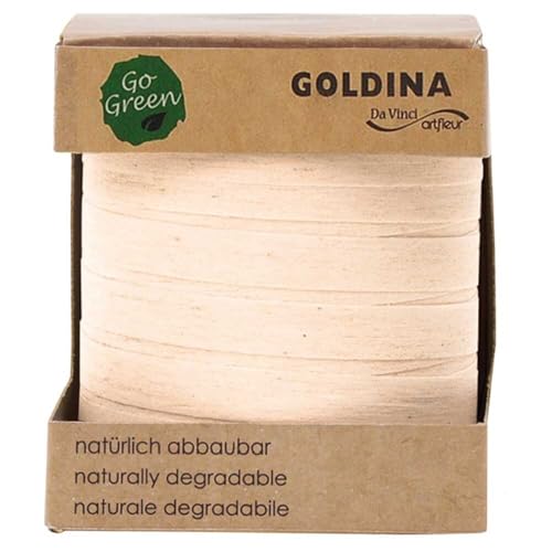 Baumwoll Ringelband Geschenkband creme 10 mm x 100 m, 1 Rolle(n) von Wertpack