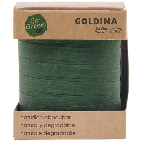 Baumwoll Ringelband Geschenkband dunkelgrün 10 mm x 100 m, 1 Rolle(n) von Wertpack