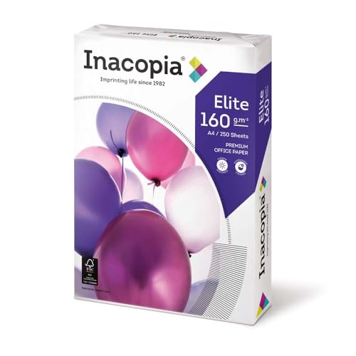 Kopierpapier inacopia elite, A4, hochweiß, Zellstoff, 160 g/qm, 1250 Stück von Wertpack