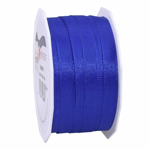 Taftband seidenmatt, Webkante, Dekoband, Geschenkband, Blau, 10 mm x 50 m, 1 Rolle(n) von Wertpack