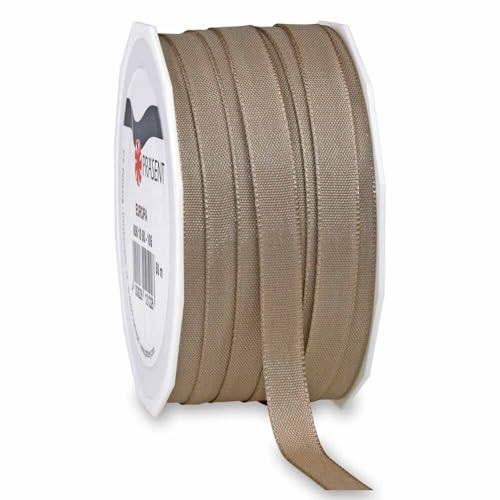 Taftband seidenmatt, Webkante, Dekoband, Geschenkband, Sand, 10 mm x 50 m, 1 Rolle(n) von Wertpack