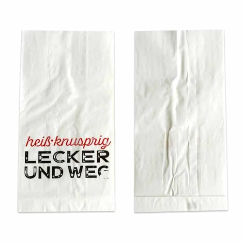 Warmhaltebeutel, Kraftpapier, PE-kaschiert, Weiß, Neutralmotiv, 130 + 80 x 280 mm, 500 Stück von Wertpack