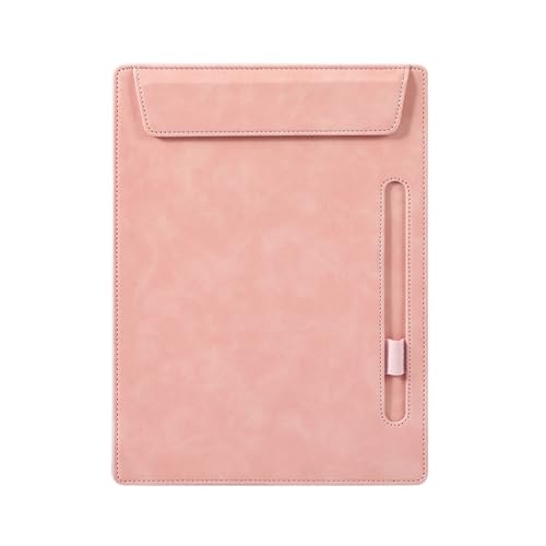 Premium Vollnarbenleder-Klemmbrettmappe – A4 Binder Clip Datei mit Magnetverschluss, Stifthalter & Dokumententasche – Professionelles Portfolio für Business, Reisen und Schule (Rosa) von Werwing